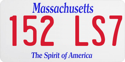 MA license plate 152LS7