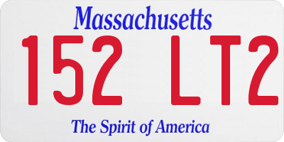 MA license plate 152LT2