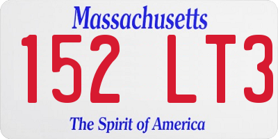 MA license plate 152LT3
