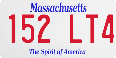 MA license plate 152LT4