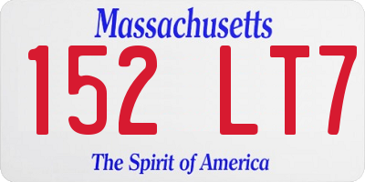 MA license plate 152LT7