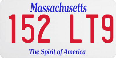 MA license plate 152LT9