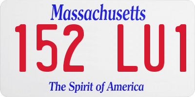 MA license plate 152LU1