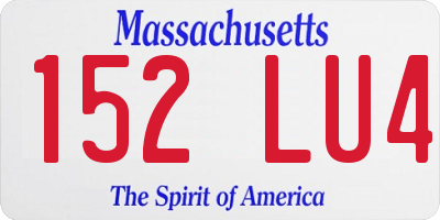 MA license plate 152LU4