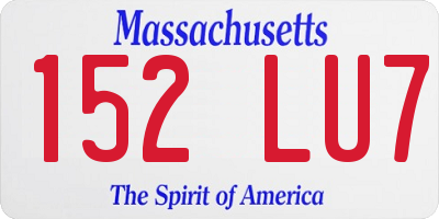MA license plate 152LU7