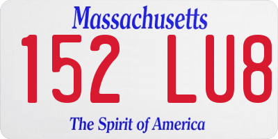 MA license plate 152LU8