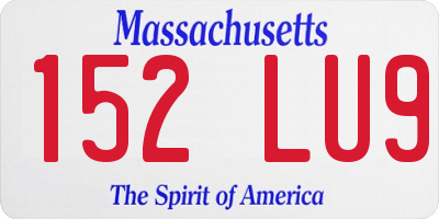 MA license plate 152LU9