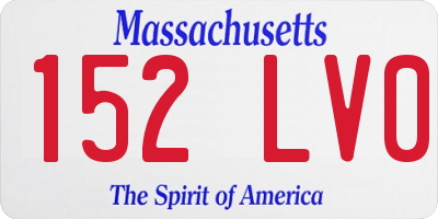 MA license plate 152LV0