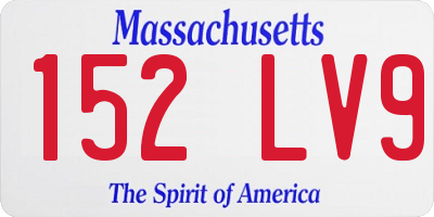 MA license plate 152LV9