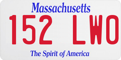 MA license plate 152LW0