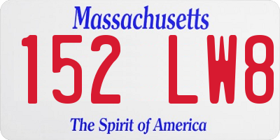 MA license plate 152LW8