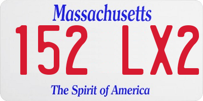 MA license plate 152LX2