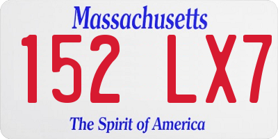 MA license plate 152LX7