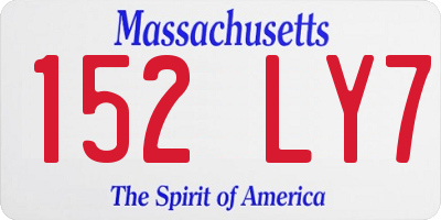 MA license plate 152LY7