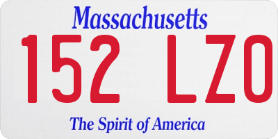 MA license plate 152LZ0