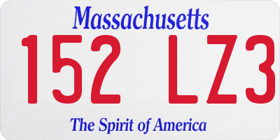 MA license plate 152LZ3