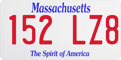 MA license plate 152LZ8