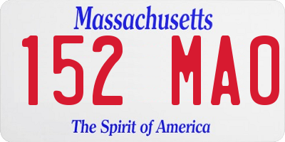 MA license plate 152MA0