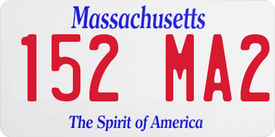 MA license plate 152MA2