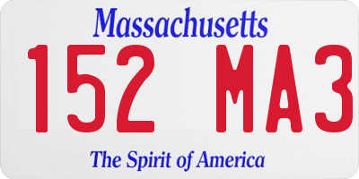 MA license plate 152MA3