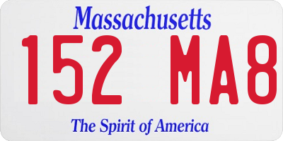MA license plate 152MA8
