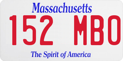 MA license plate 152MB0