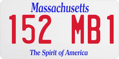 MA license plate 152MB1
