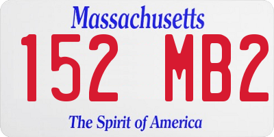 MA license plate 152MB2