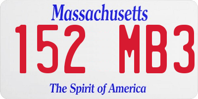 MA license plate 152MB3