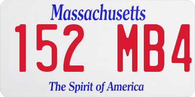 MA license plate 152MB4