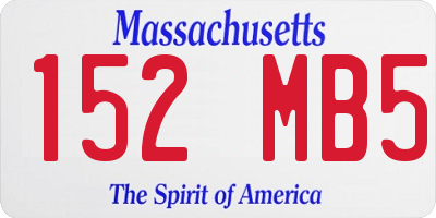 MA license plate 152MB5