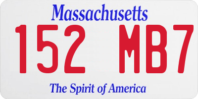 MA license plate 152MB7
