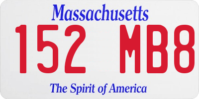 MA license plate 152MB8
