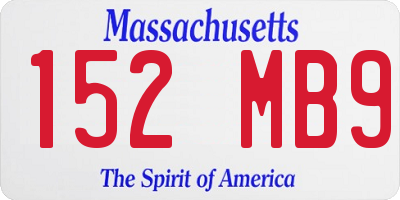 MA license plate 152MB9