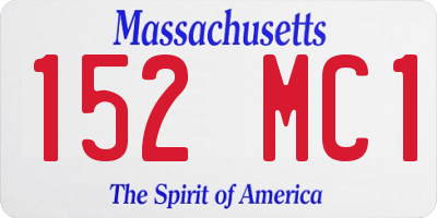 MA license plate 152MC1