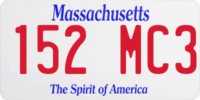 MA license plate 152MC3