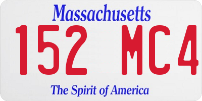 MA license plate 152MC4