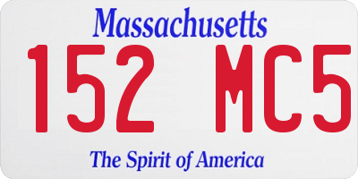 MA license plate 152MC5