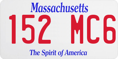 MA license plate 152MC6