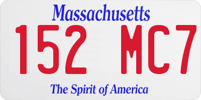 MA license plate 152MC7
