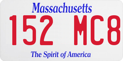 MA license plate 152MC8