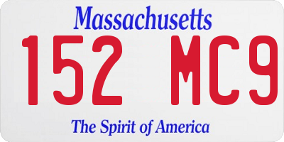 MA license plate 152MC9