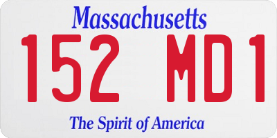 MA license plate 152MD1