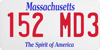 MA license plate 152MD3