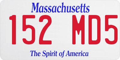 MA license plate 152MD5