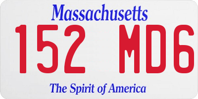MA license plate 152MD6
