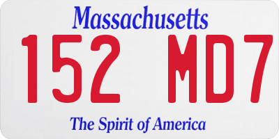 MA license plate 152MD7