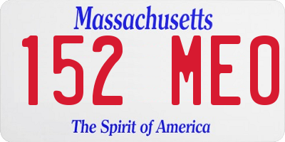 MA license plate 152ME0