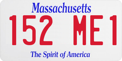 MA license plate 152ME1