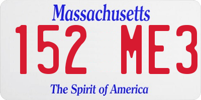 MA license plate 152ME3
